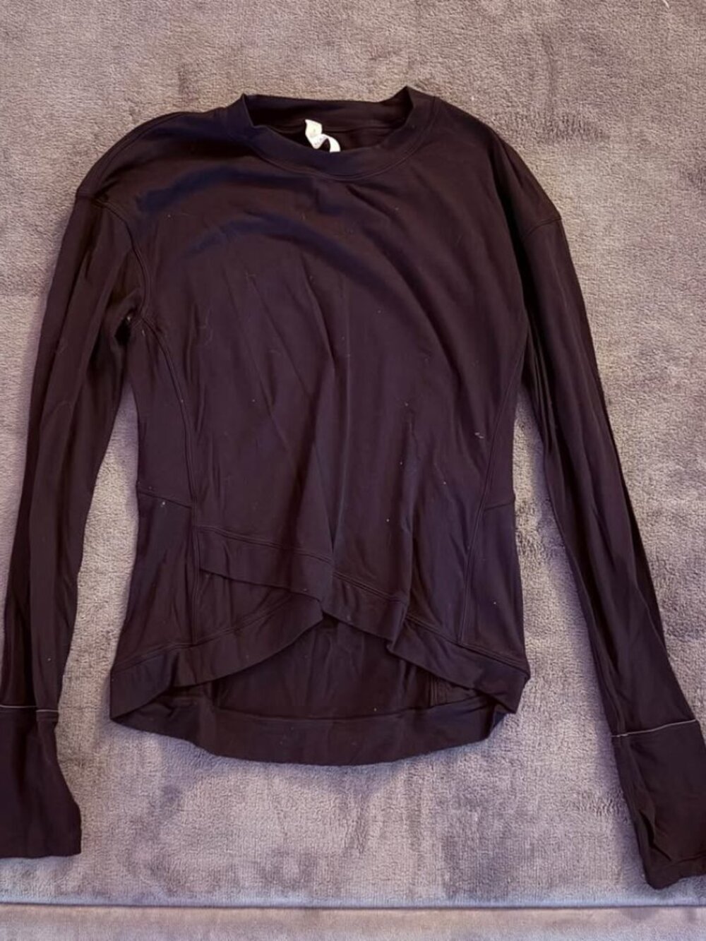 Lululemon It's Rulu Run Long Sleeve Shirt Black Size 8